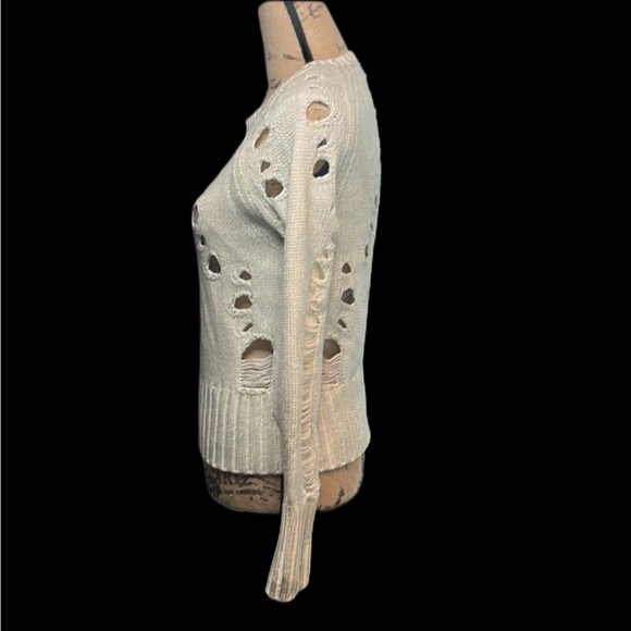 Sunset + Spring Distressed Cream Sweater - Picture 3 of 7